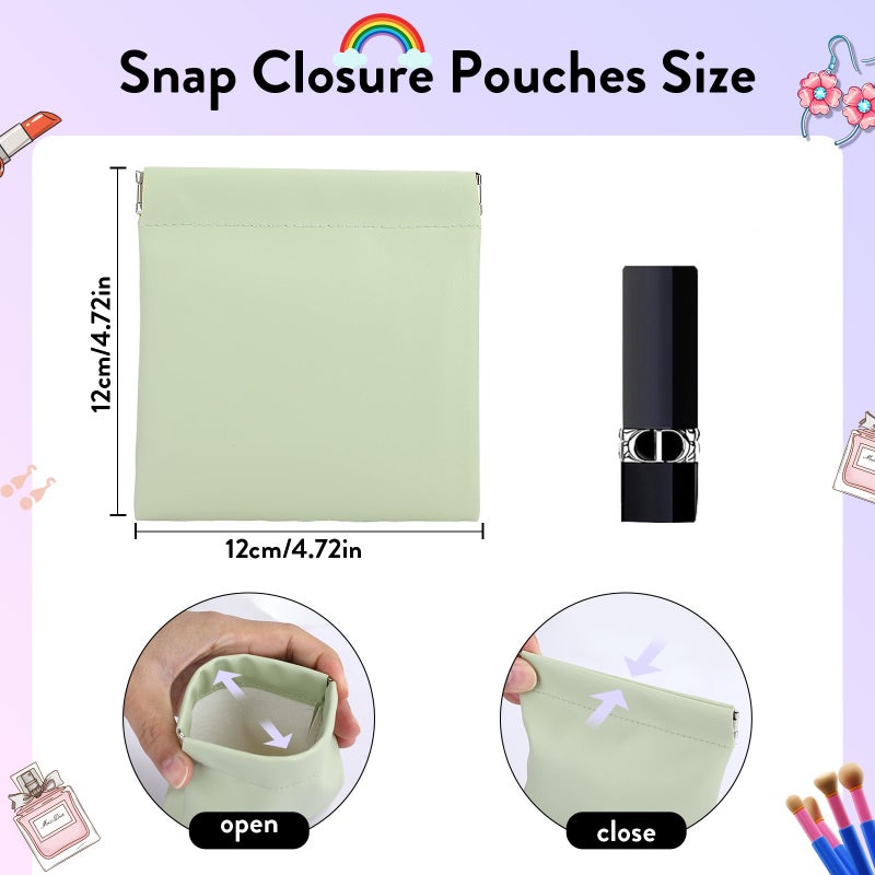 Muswelf New Pouchic Snap Closure Pouches  4PCS Thickened Small Pouches for Purse  Purse Organizer Pouches  Snap Closure Leather Organizer Pouch for Coin Change Cards Key Accessories - Image 3